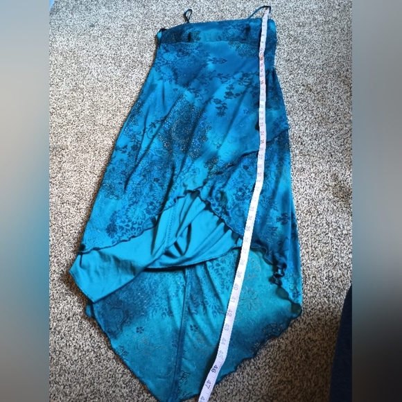 City Triangles Y2K Fairy Dress Juniors Large Asymmetric Blue Floral Whimsigoth - Picture 11 of 15